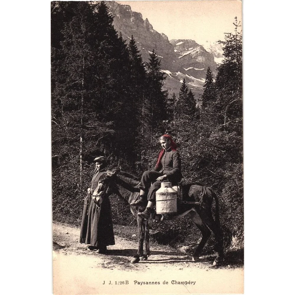 Paysannes De Champéry Vintage Postcard By Jullien Frères Genève Unused